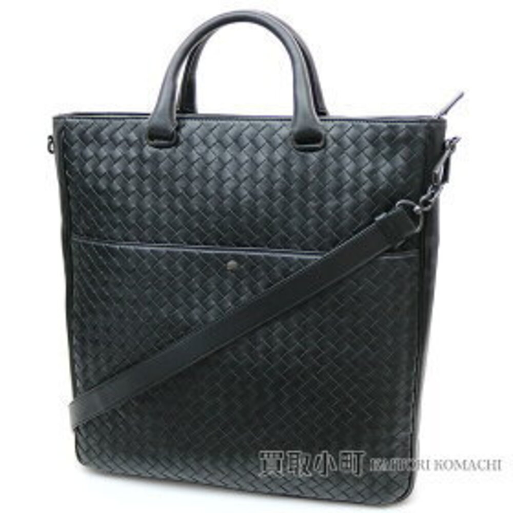 Bottega Veneta Nero Black Intrecciato Tote Bag Black Calfskin vertical 2Way BV